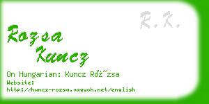 rozsa kuncz business card